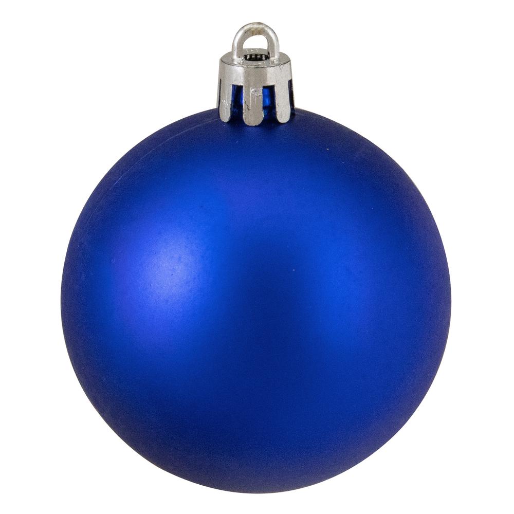 60ct Sapphire Blue Shatterproof 2-Finish Christmas Ball Ornaments 2.5" (63mm). Picture 3