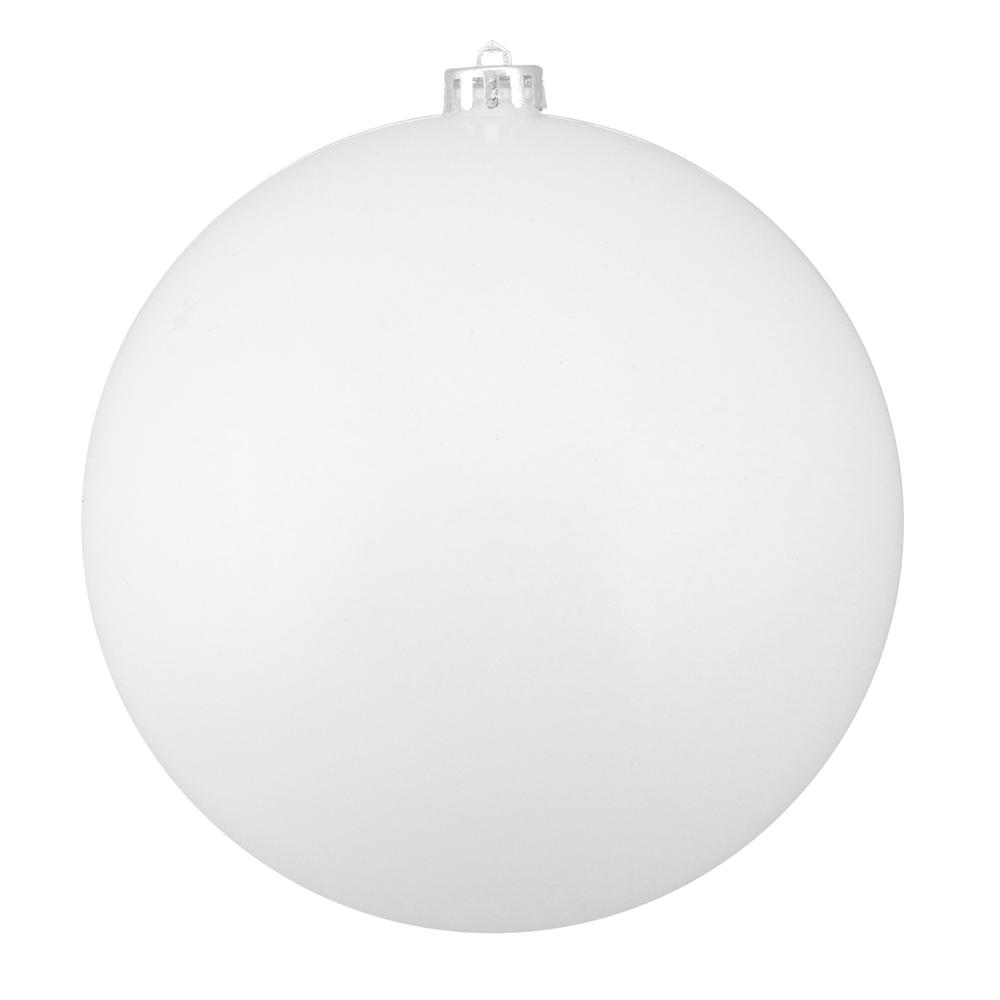 Shiny White Shatterproof Christmas Ball Ornament 8" (200mm). Picture 1