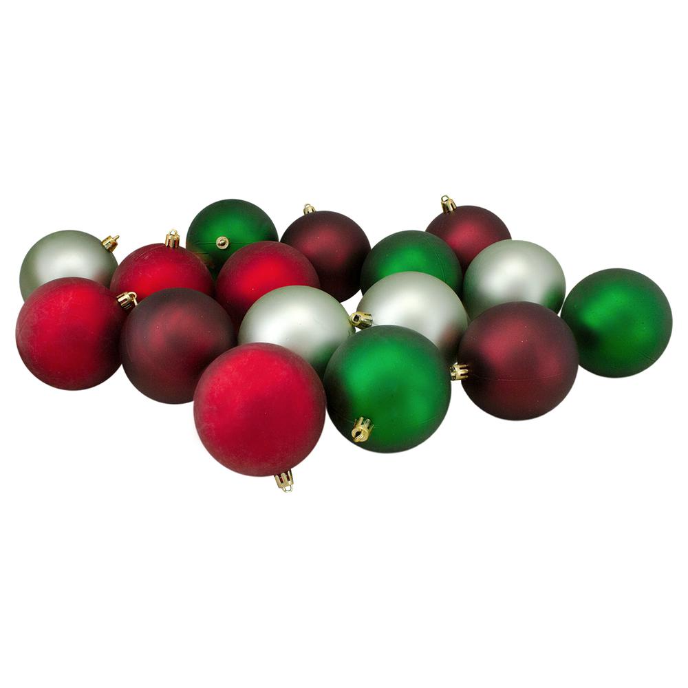 32ct Reds and Greens Shatterproof 2-Finish Christmas Ball Ornaments 3.25" (80mm). Picture 4