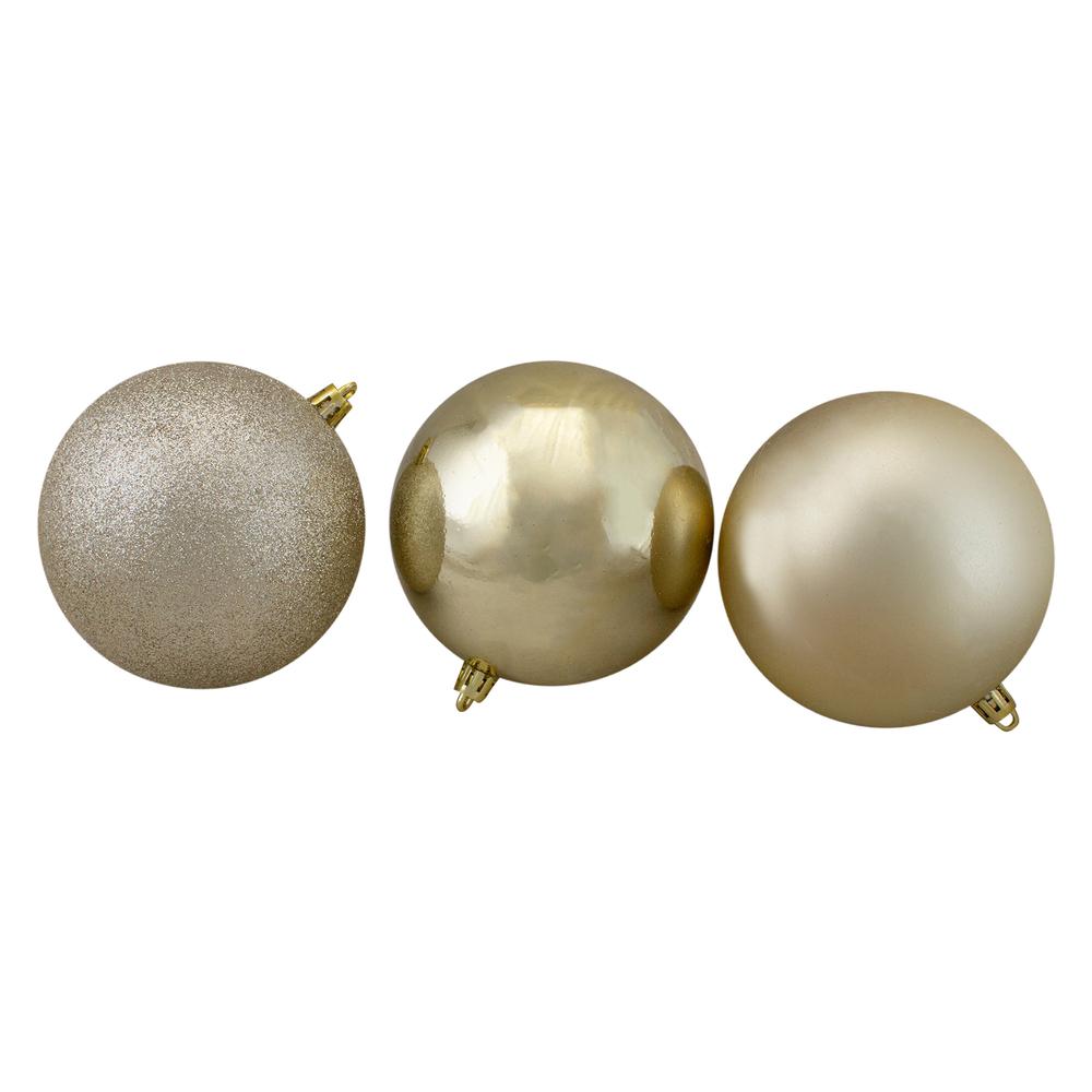 12ct Earth Tone Shatterproof 3-Finish Christmas Ball Ornaments 4" (100mm). Picture 4