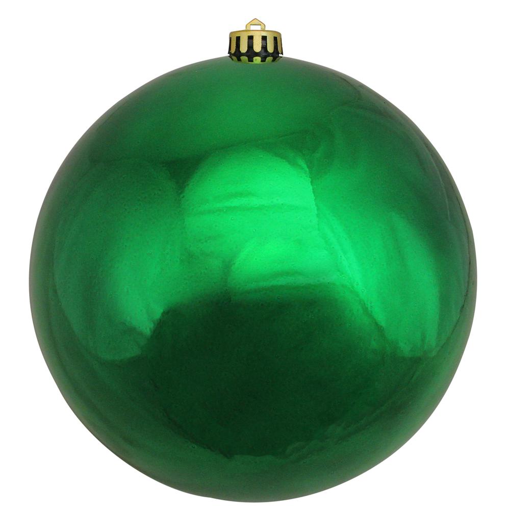 Shiny Xmas Green Shatterproof Christmas Ball Ornament 10" (250mm). Picture 1