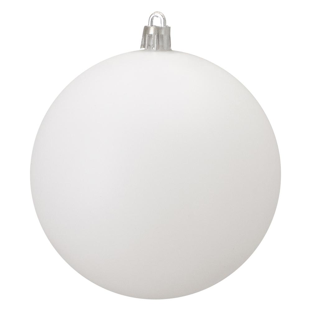 12ct Winter White Shatterproof Matte Christmas Ball Ornaments 4" (100mm). Picture 3