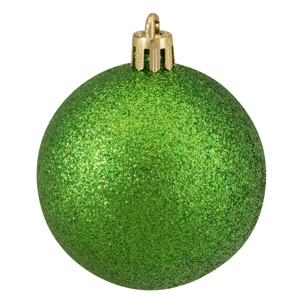 24ct Xmas Green Shatterproof 4-Finish Christmas Ball Ornaments 2.5" (60mm). Picture 3