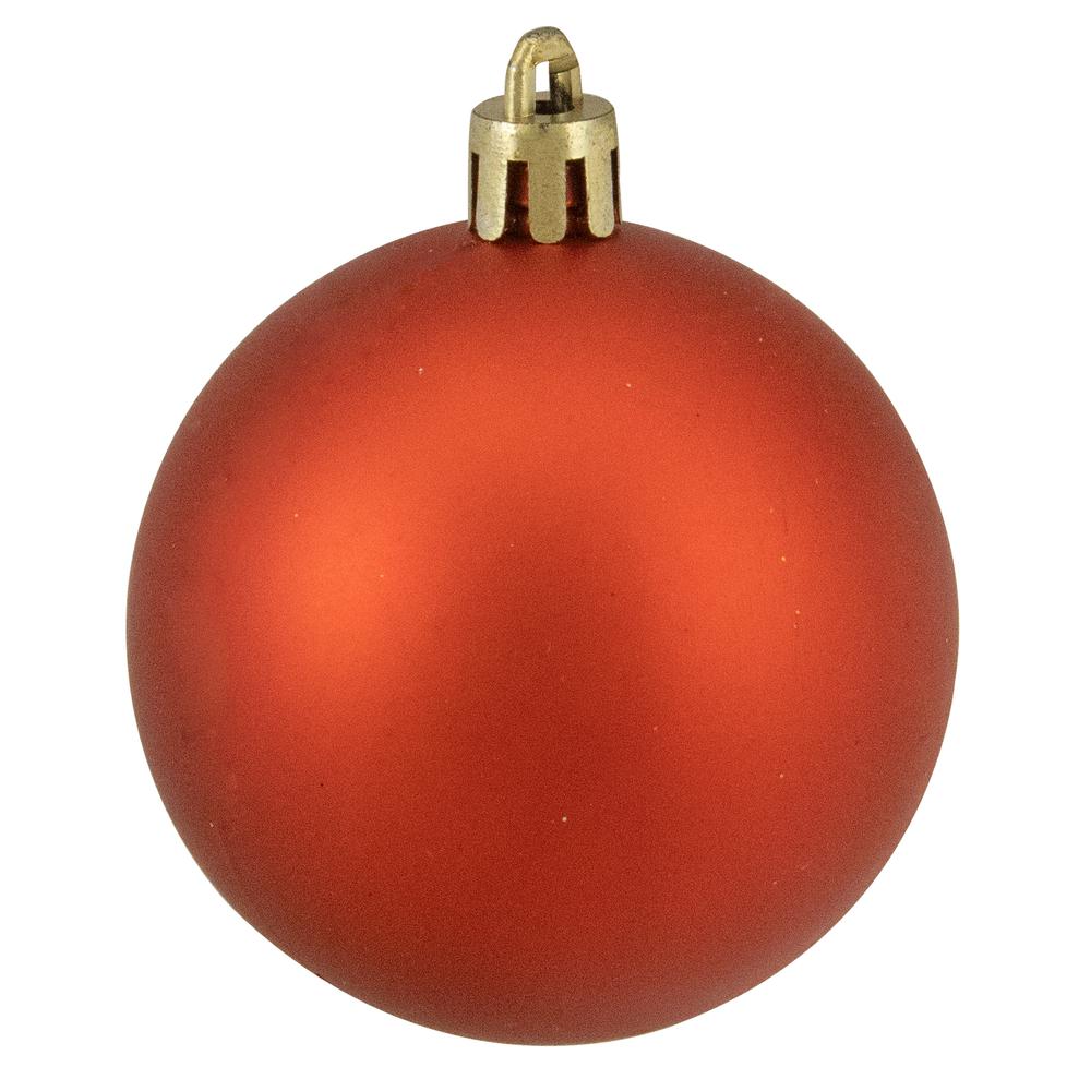24ct Orange Shatterproof 4Finish Christmas Ball Ornaments 2.5" (60mm). Picture 4