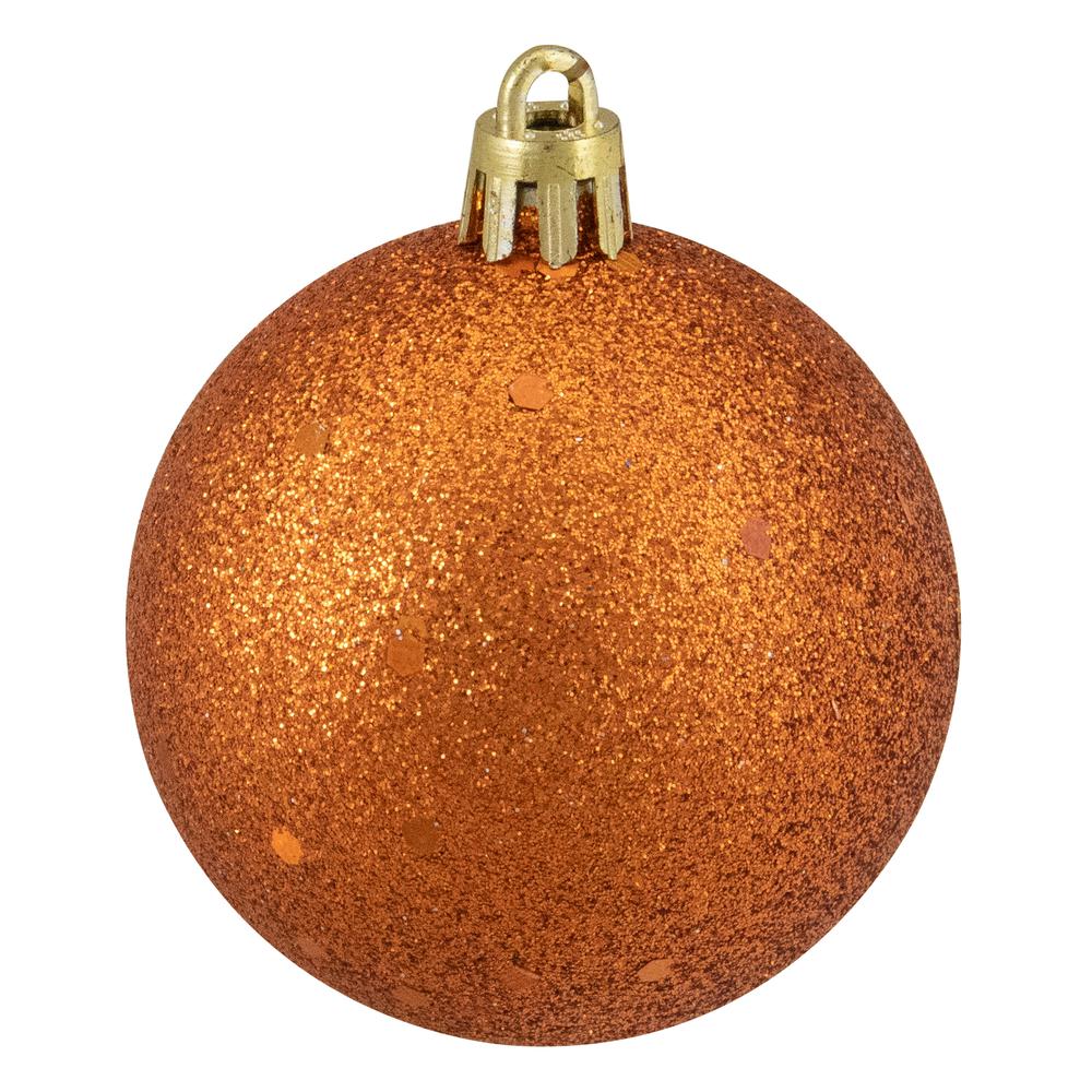 24ct Orange Shatterproof 4Finish Christmas Ball Ornaments 2.5" (60mm). Picture 5