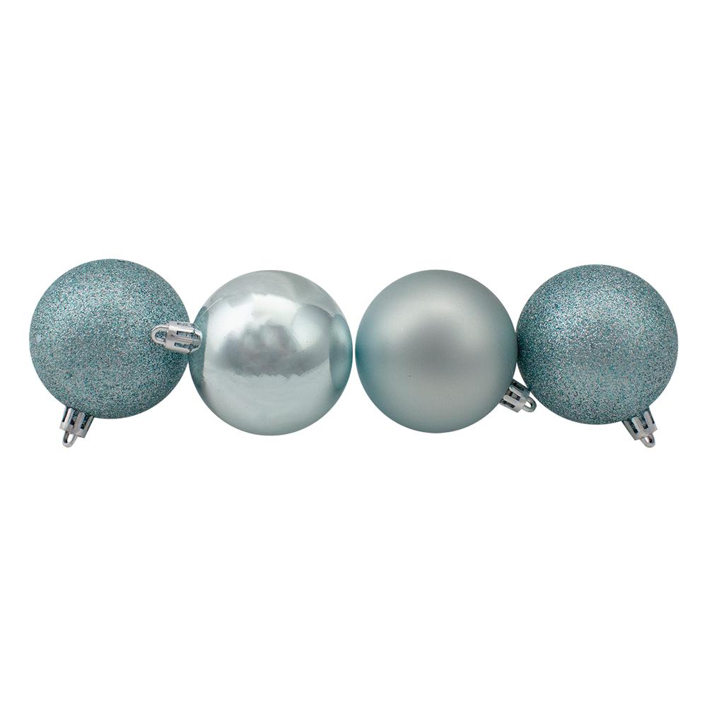 60ct Mermaid Blue Shatterproof 4-Finish Christmas Ball Ornaments 2.5" (60mm). Picture 3
