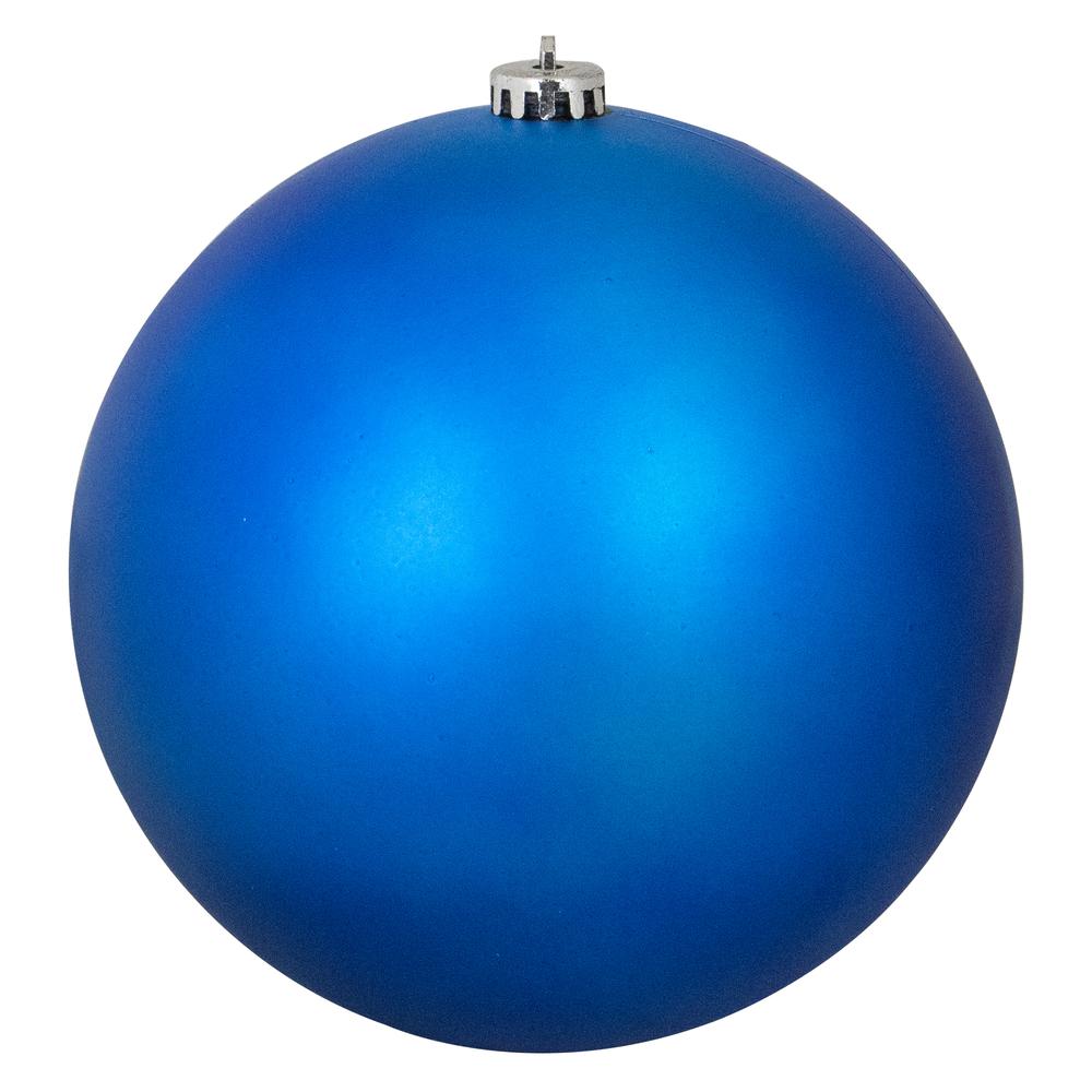 Matte Lavish Blue Shatterproof Christmas Ball Ornament 8" (200mm). Picture 1