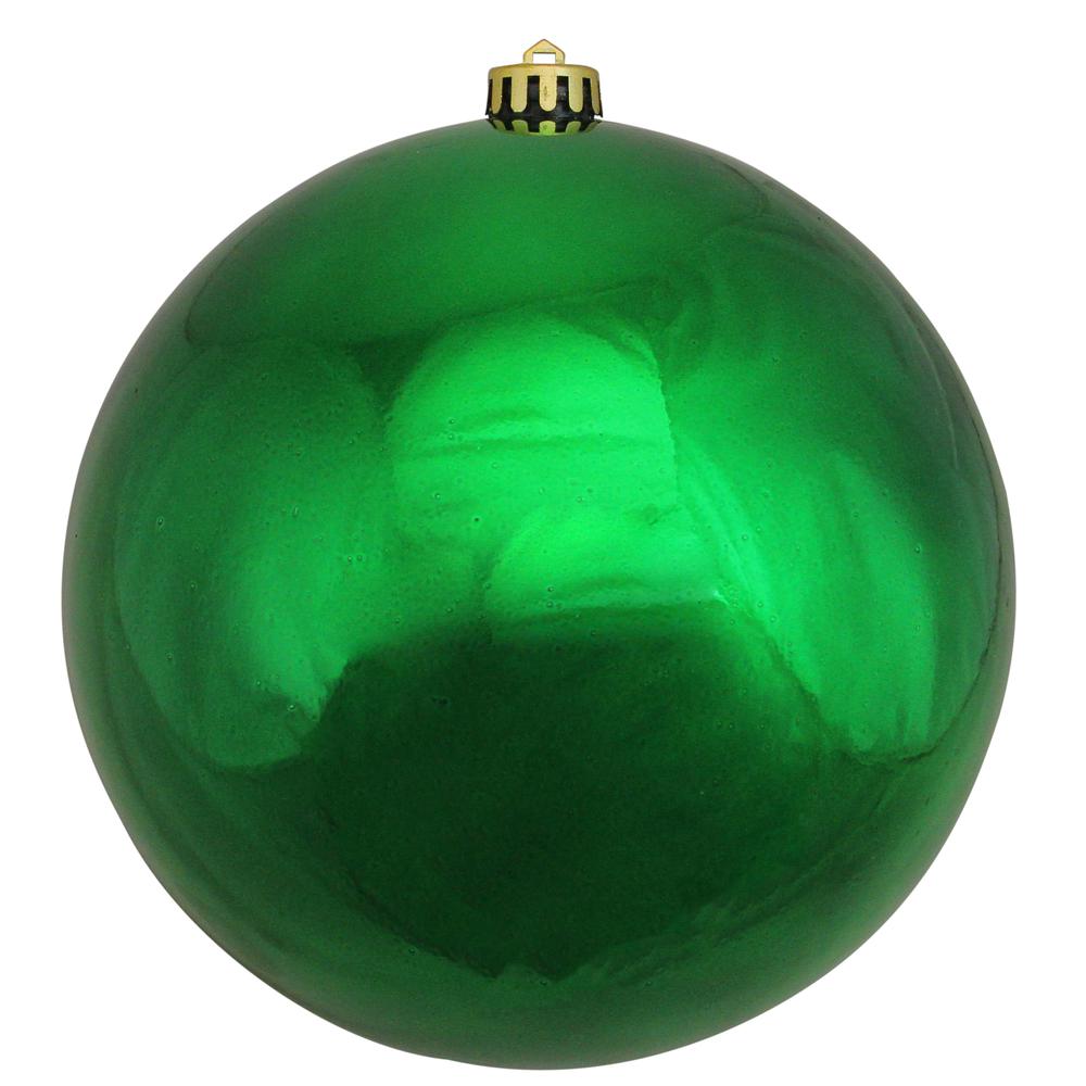 Shiny Green Shatterproof Commercial Christmas Ball Ornament 8" (200mm). Picture 1