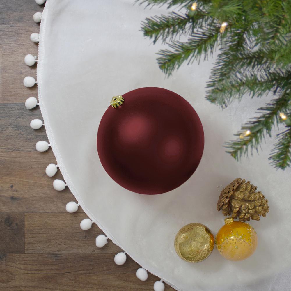 Matte Burgundy Red Shatterproof Christmas Ball Ornament 8" (200mm). Picture 2