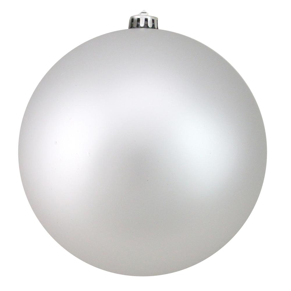 Silver Splendor Shatterproof Matte Christmas Ball Ornament 8" (200mm). Picture 1