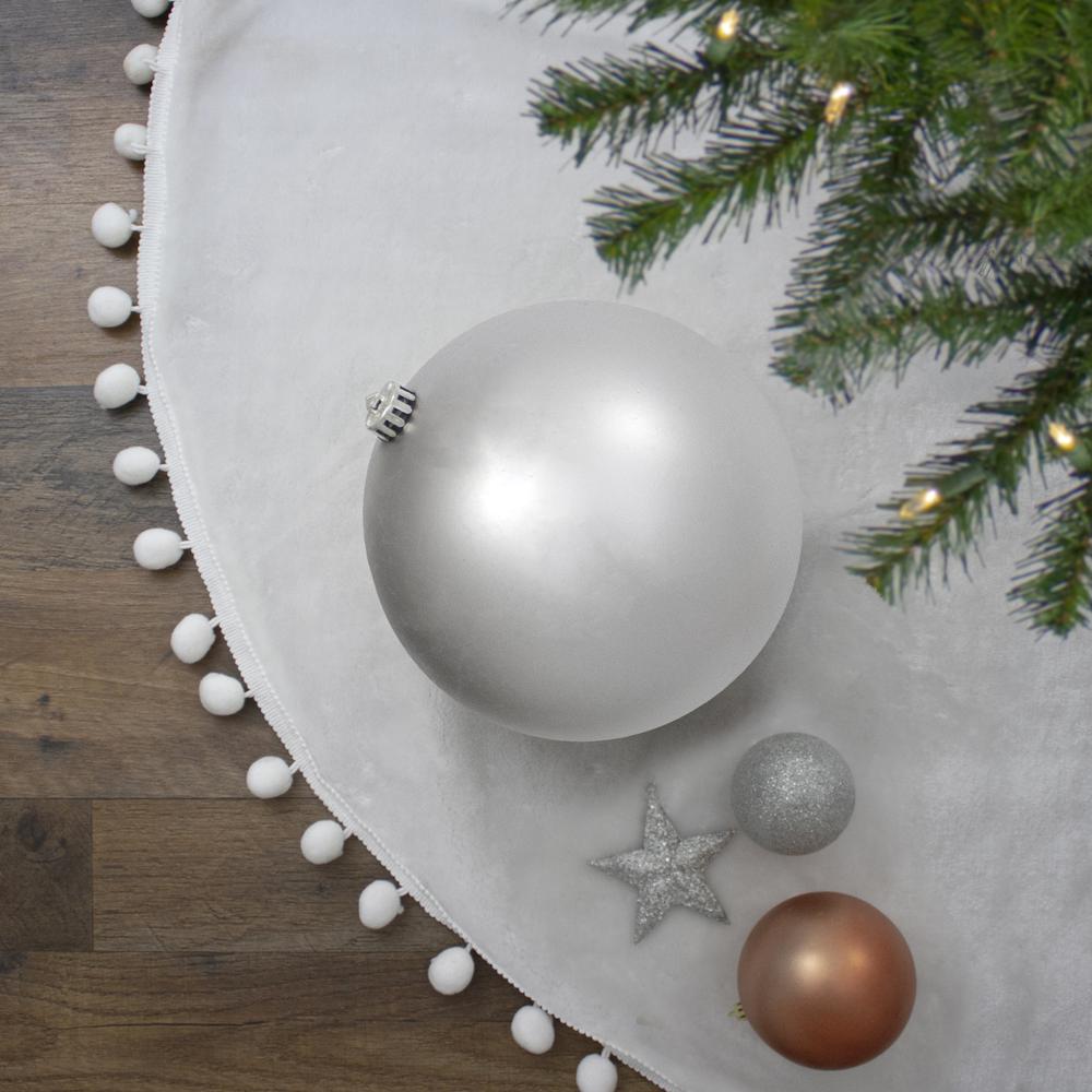 Silver Splendor Shatterproof Matte Christmas Ball Ornament 8" (200mm). Picture 2
