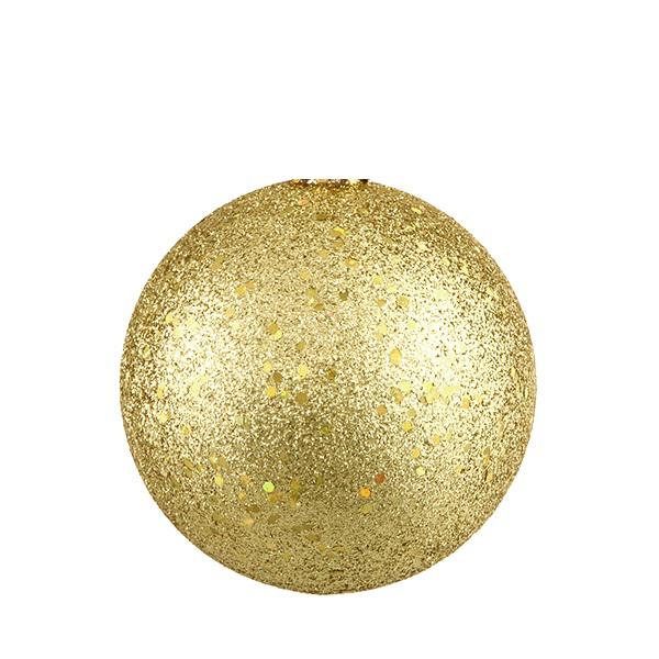 Vegas Gold Holographic Glitter Shatterproof Christmas Ball Ornament 8" (200mm). Picture 2