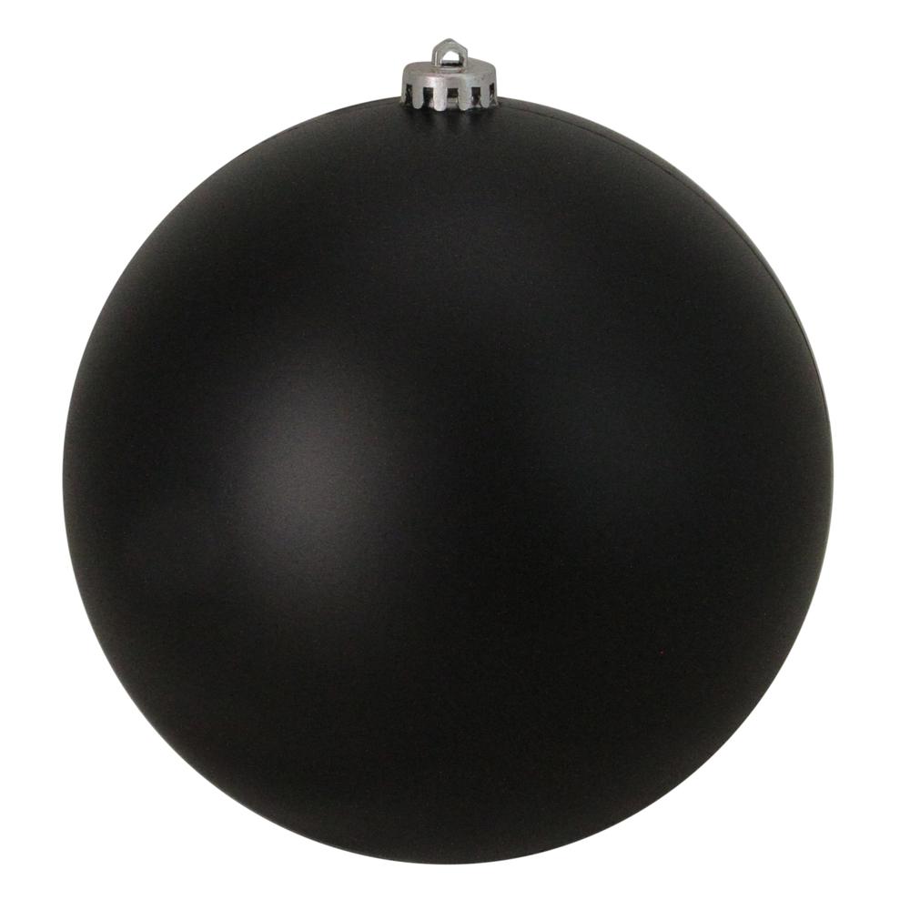 Jet Black Shatterproof Matte Christmas Ball Ornament 8" (200mm). Picture 1
