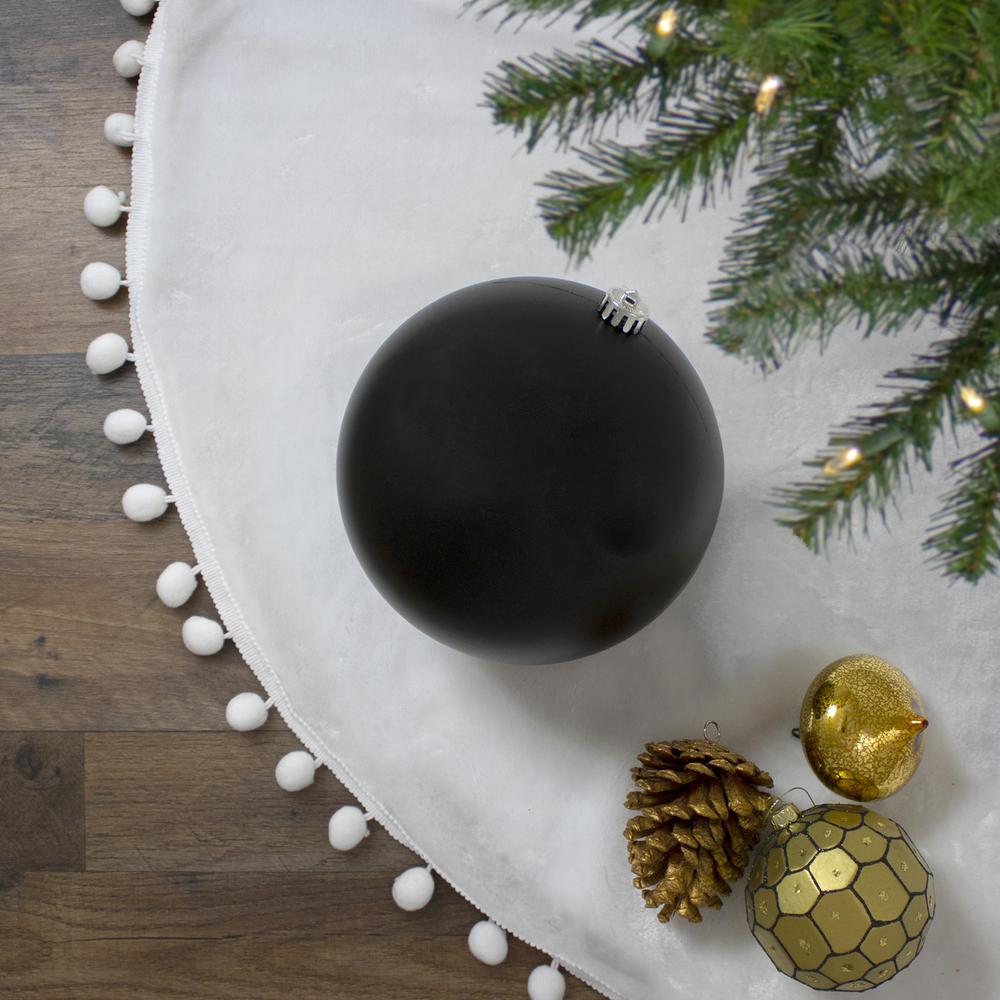 Jet Black Shatterproof Matte Christmas Ball Ornament 8" (200mm). Picture 2