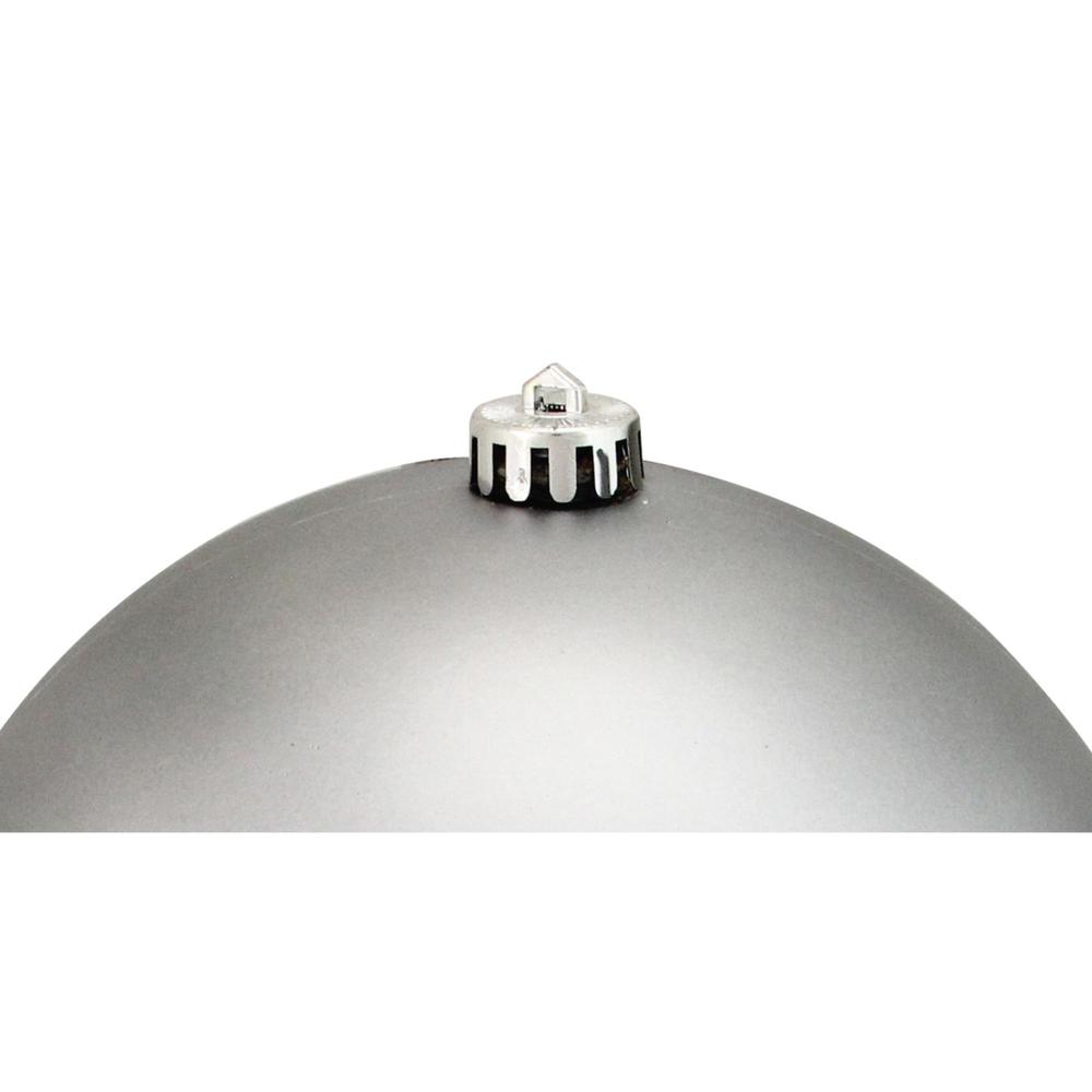 Matte Pewter Gray Shatterproof Christmas Ball Ornament 8" (200mm). Picture 2