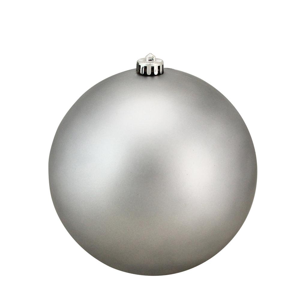 Matte Pewter Gray Shatterproof Christmas Ball Ornament 8" (200mm). Picture 3