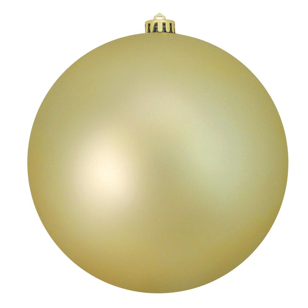 Matte Champagne Gold Shatterproof Commercial Size Christmas Ball Ornament 8" (200mm). Picture 1