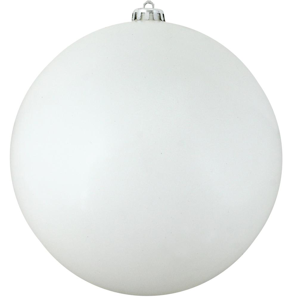 Shiny Winter White Commercial Shatterproof Christmas Ball Ornament 10" (250mm). Picture 1