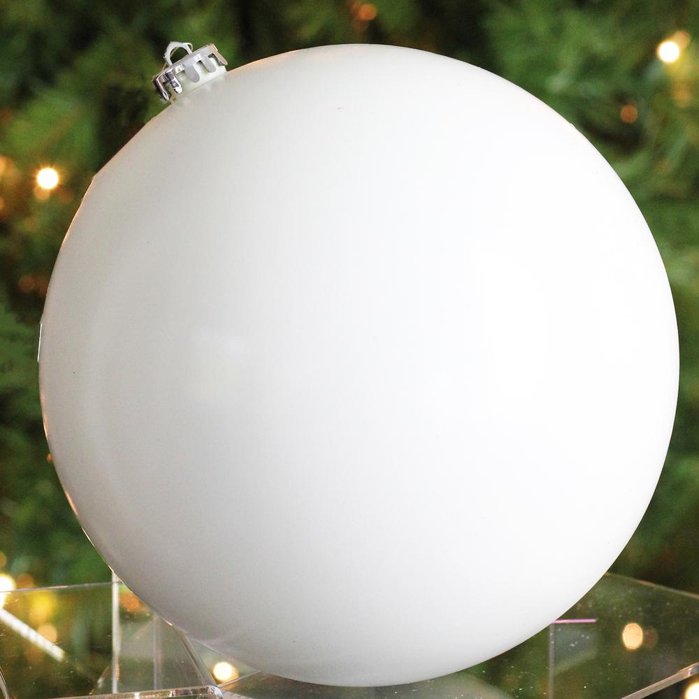 Shiny Winter White Commercial Shatterproof Christmas Ball Ornament 10" (250mm). Picture 3