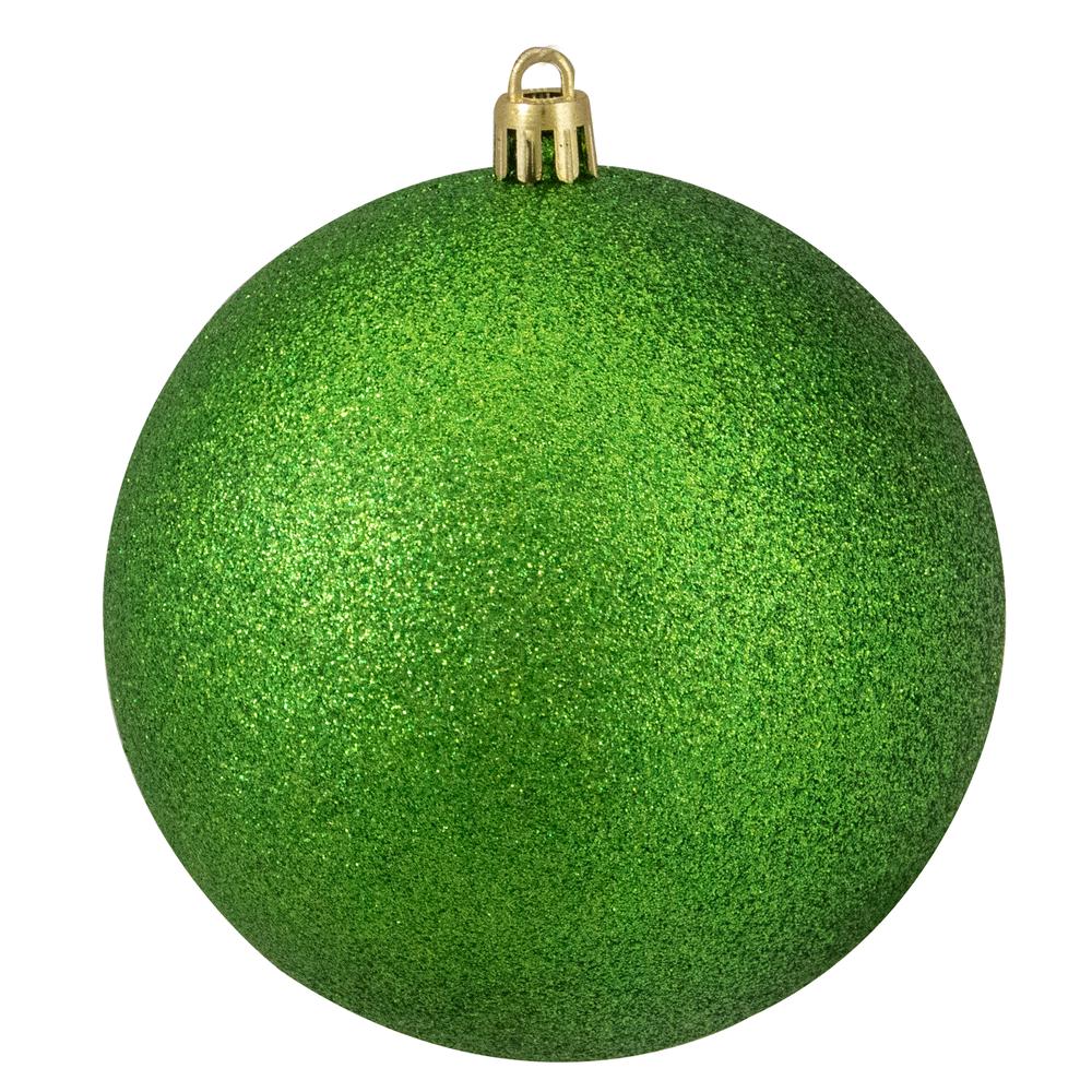 12ct Green Shatterproof 4-Finish Christmas Ball Ornaments 4" (100mm). Picture 5