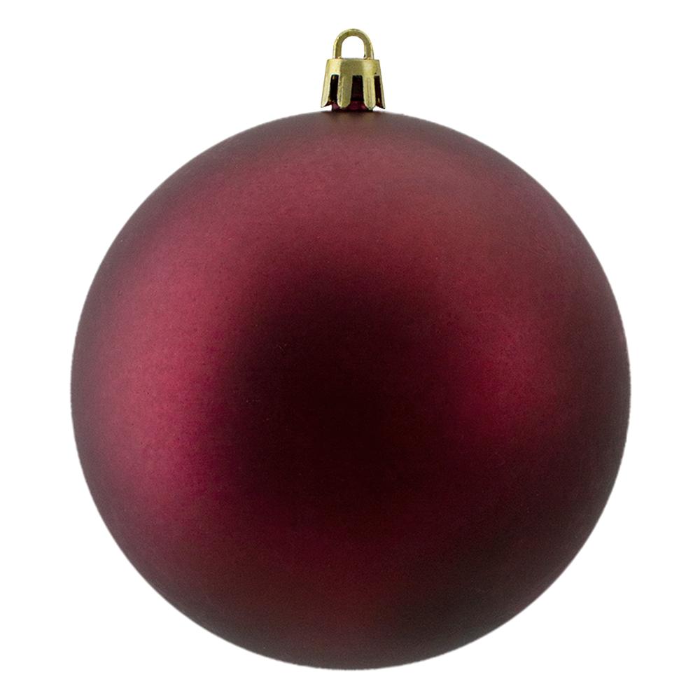 12ct Burgundy Red Shatterproof Matte Christmas Ball Ornaments 4" (100mm). Picture 3