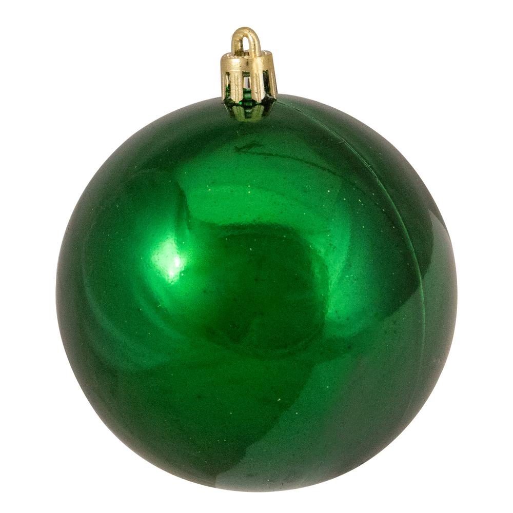 32ct Xmas Green Shatterproof 4-Finish Christmas Ball Ornaments 3.25" (80mm). Picture 2