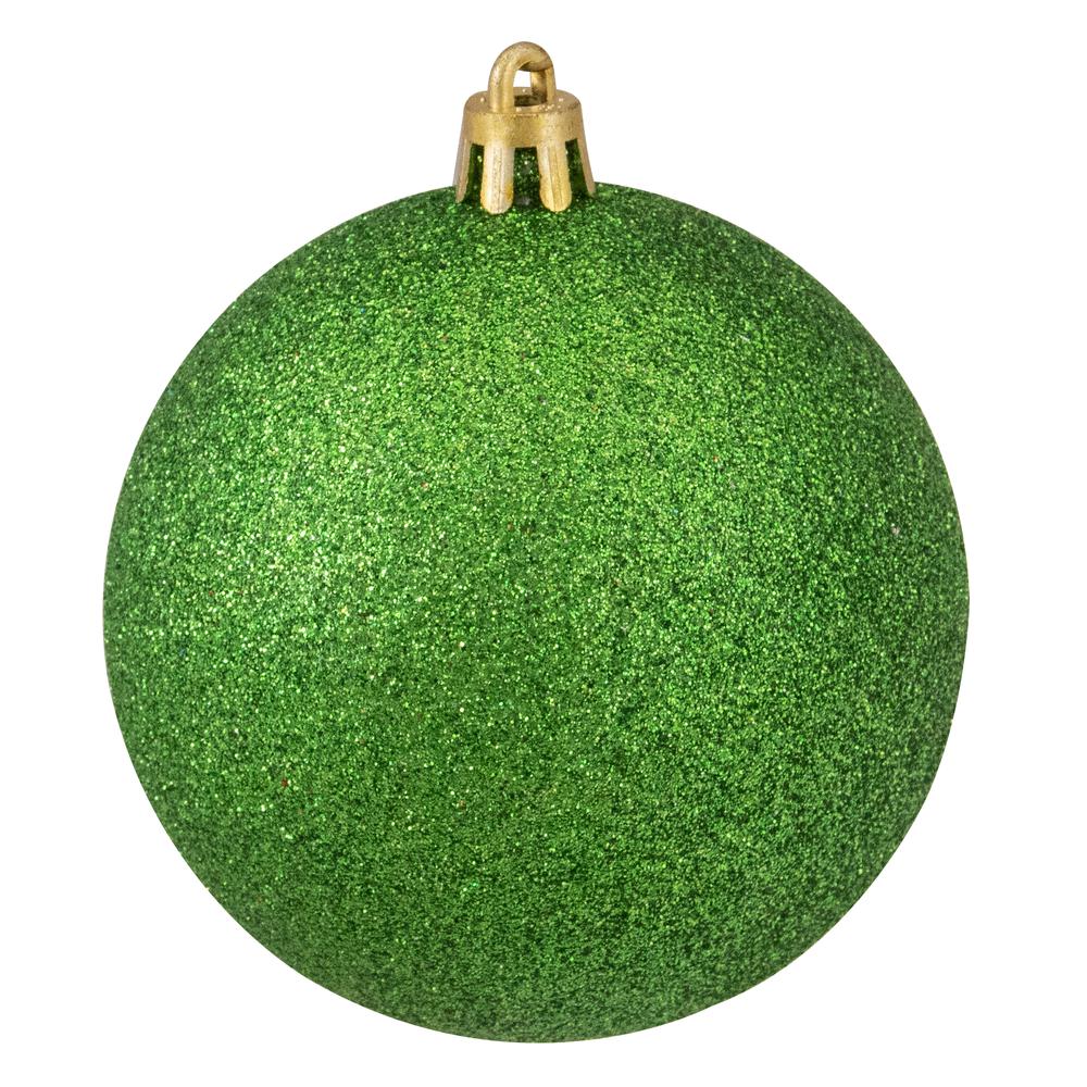 32ct Xmas Green Shatterproof 4-Finish Christmas Ball Ornaments 3.25" (80mm). Picture 3