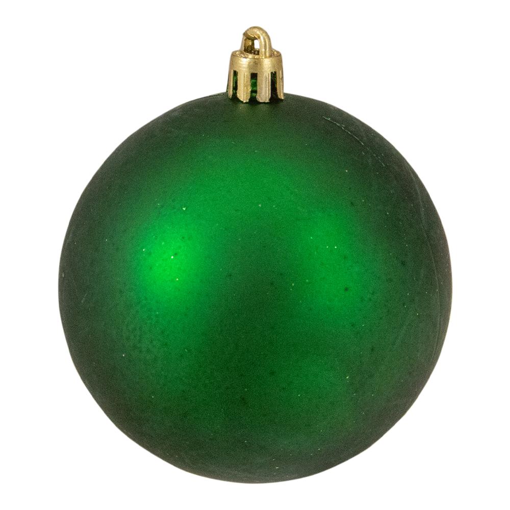 32ct Xmas Green Shatterproof 4-Finish Christmas Ball Ornaments 3.25" (80mm). Picture 4