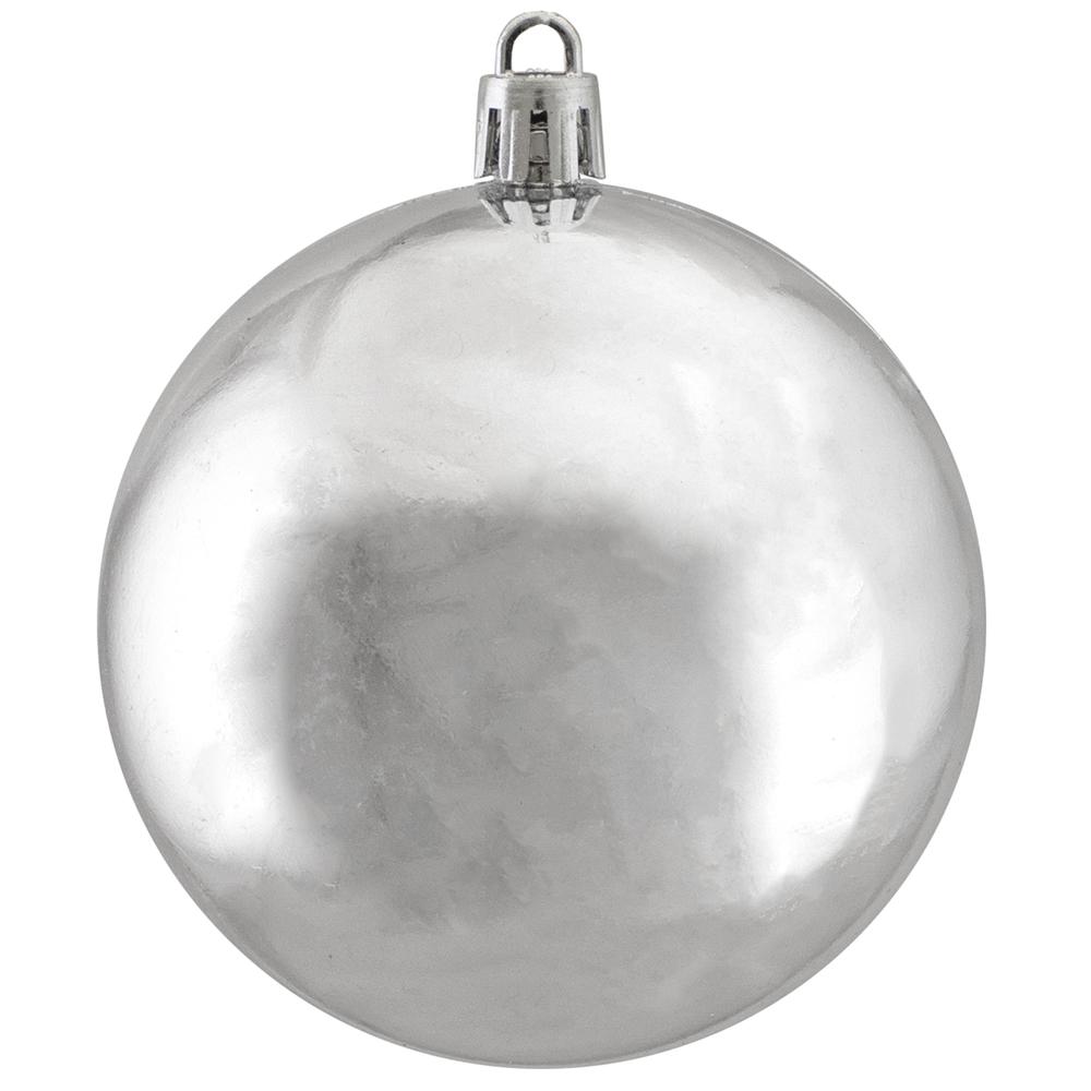 32ct Silver Shiny Shatterproof Christmas Ball Ornaments 3.25" (82mm). Picture 3
