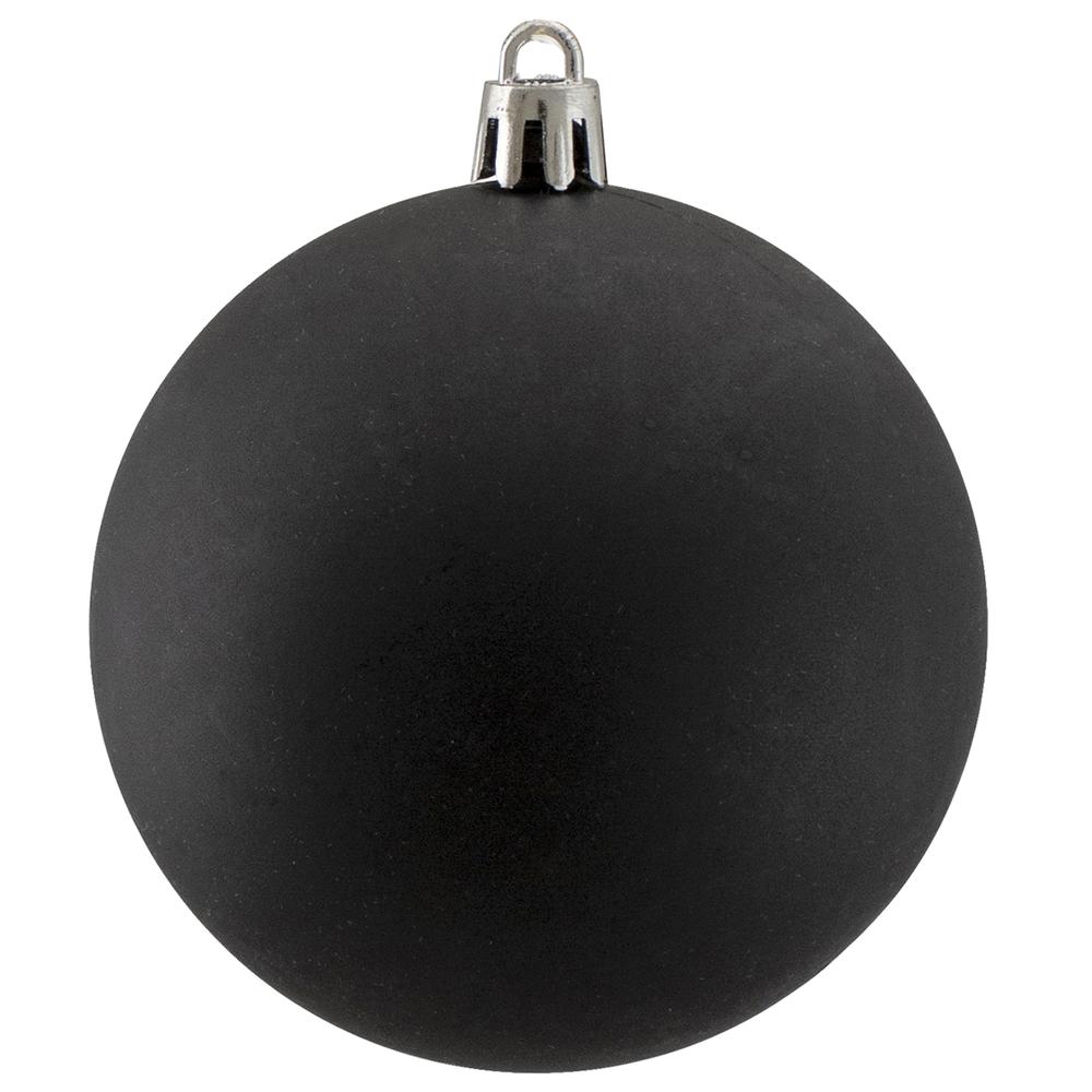 32ct Black Shatterproof Matte Christmas Ball Ornaments 3.25" (80mm). Picture 3