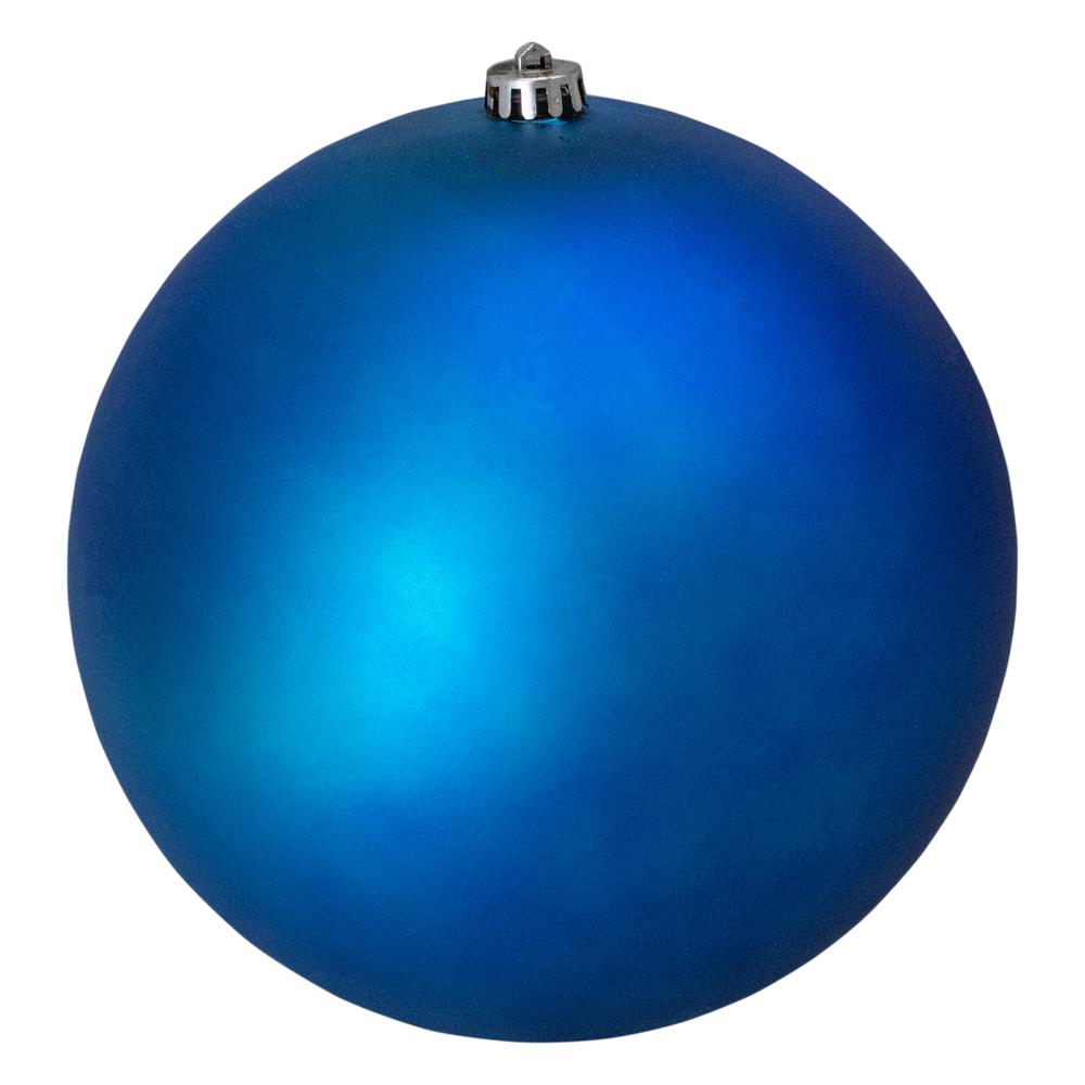 Matte Lavish Blue Shatterproof Christmas Ball Ornament 10" (250mm). Picture 1