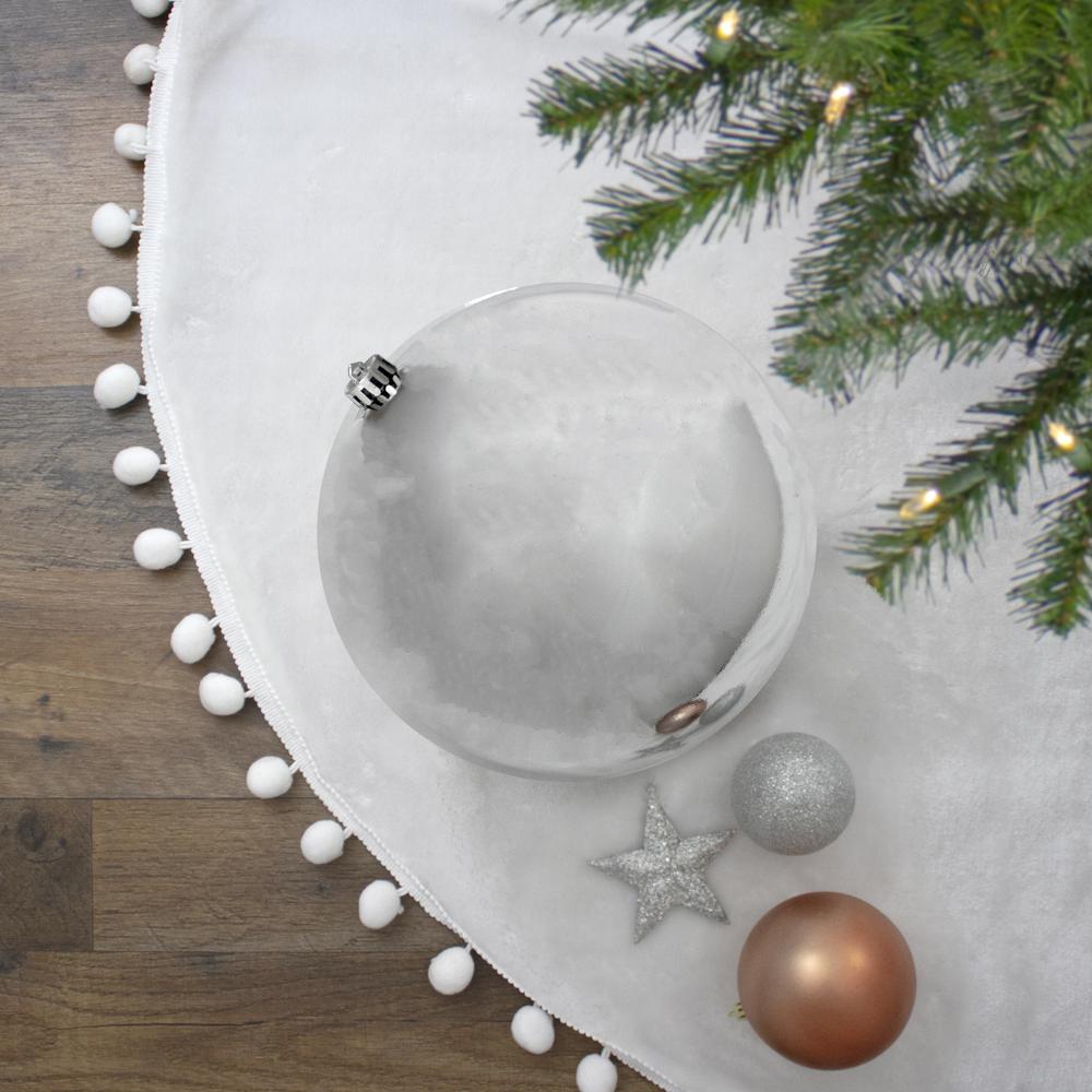 Silver Shatterproof Shiny Christmas Ball Ornament 10" (250mm). Picture 2
