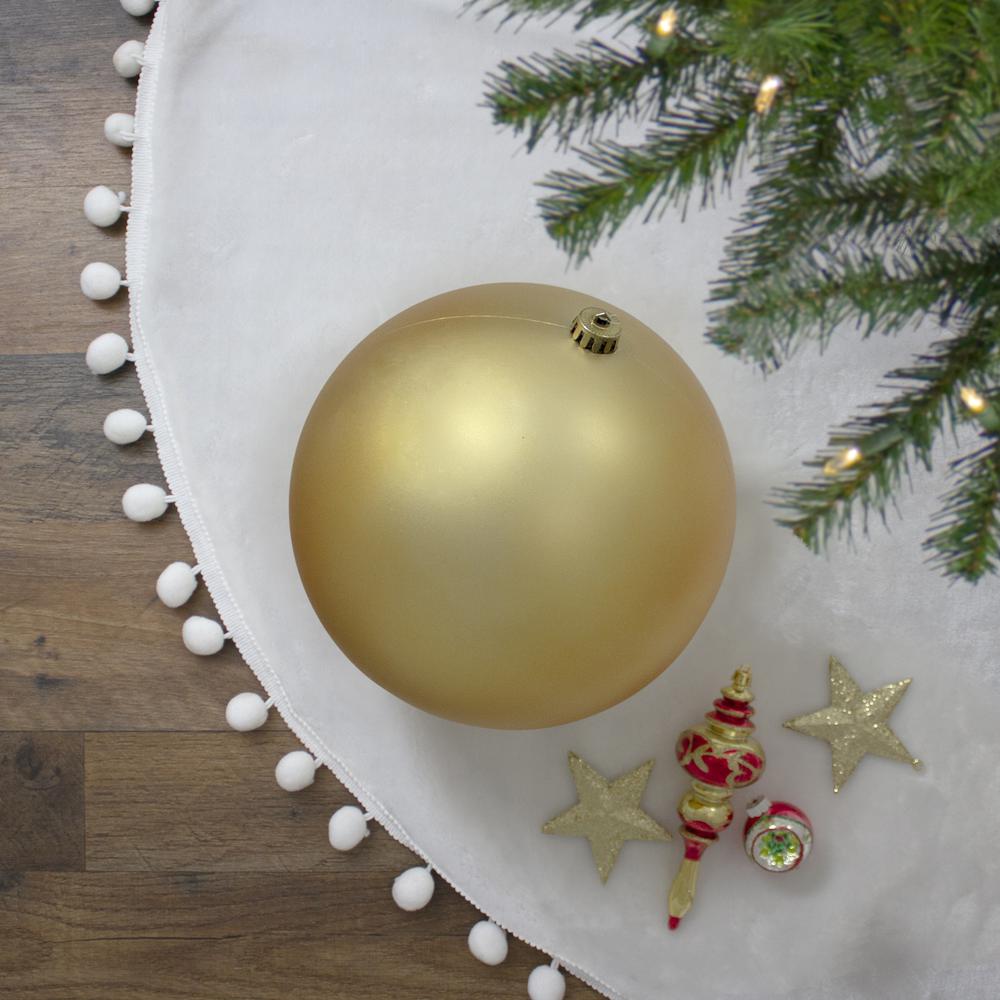 Matte Vegas Gold Shatterproof Christmas Ball Ornament 8" (200mm). Picture 2