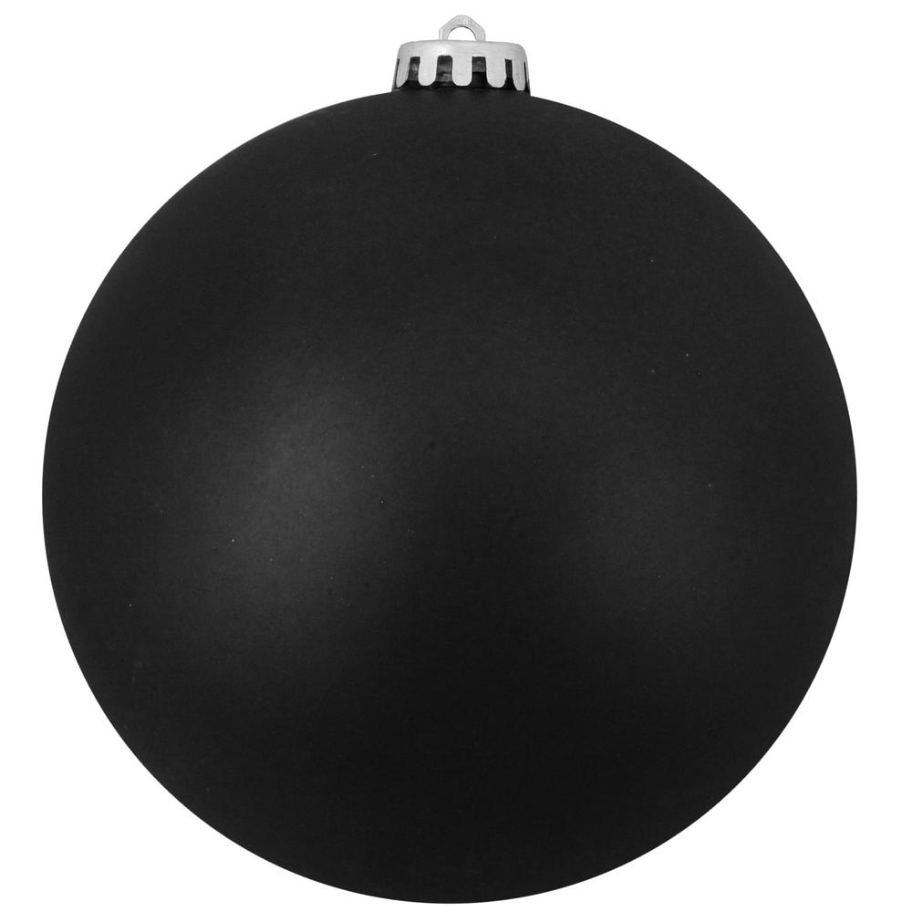 Matte Jet Black Shatterproof Christmas Ball Ornament 10" (250mm). Picture 1