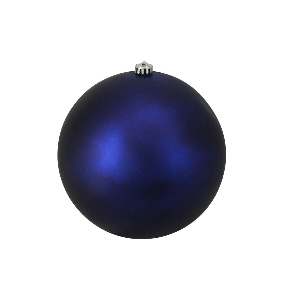 Matte Blue Shatterproof Christmas Ball Ornament 10" (250mm). Picture 1
