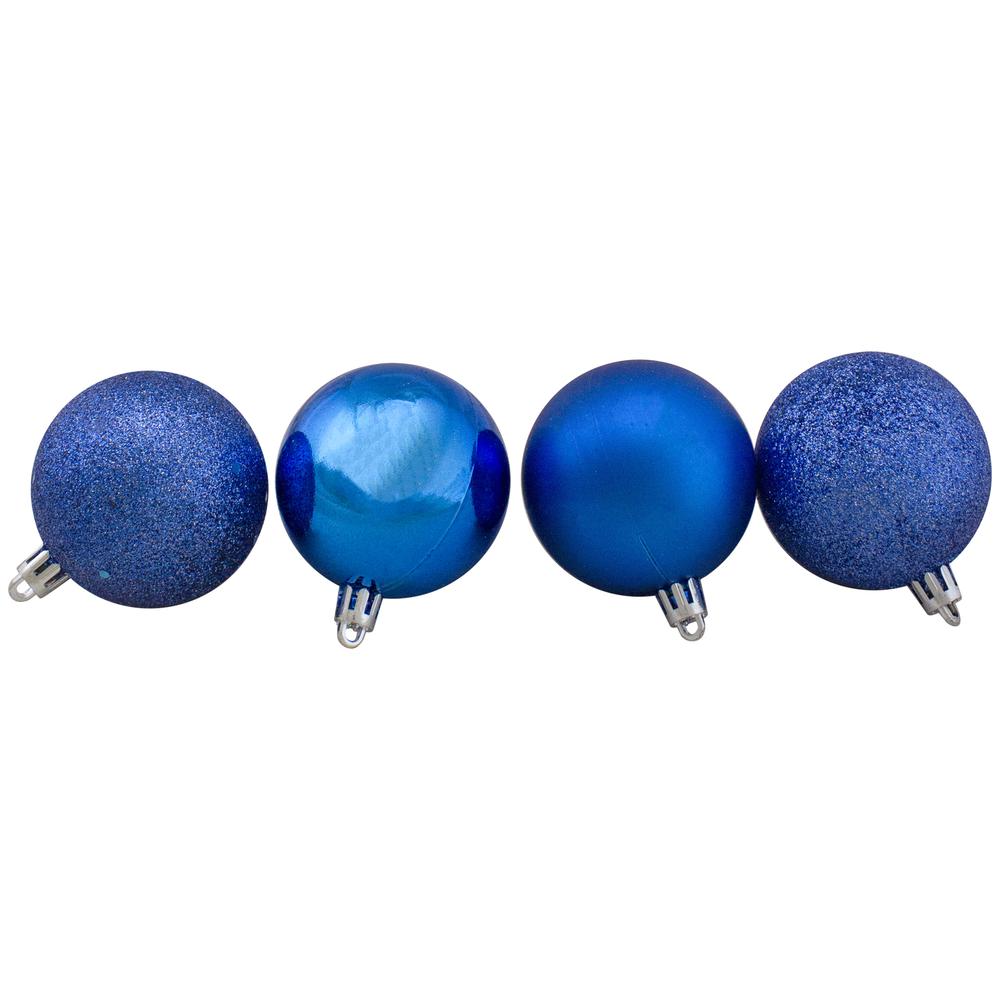 60ct Lavish Blue Shatterproof 4-Finish Christmas Ball Ornaments 2.5" (60mm). Picture 3