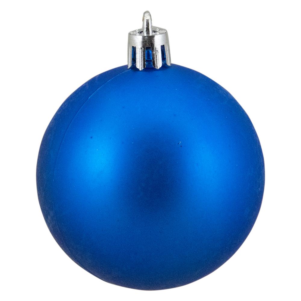 60ct Lavish Blue Shatterproof Matte Christmas Ball Ornaments 2.5" (60mm). Picture 3