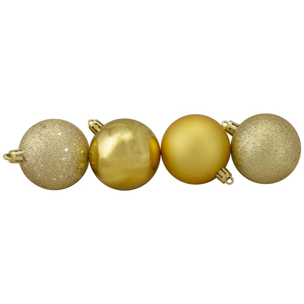 60ct Vegas Gold Shatterproof 4 Finish Christmas Ball Ornaments 2.5" (60mm). Picture 3