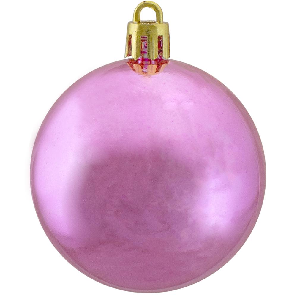 60ct Bubblegum Pink Shatterproof Shiny Christmas Ball Ornaments 2.5" (60mm). Picture 3