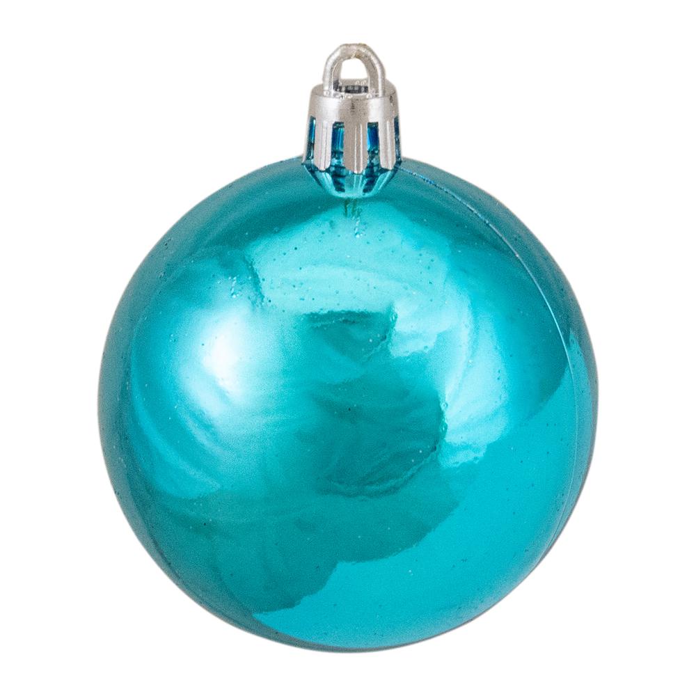60ct Turquoise Blue Shatterproof 4-Finish Christmas Ball Ornaments 2.5" (60mm). Picture 7