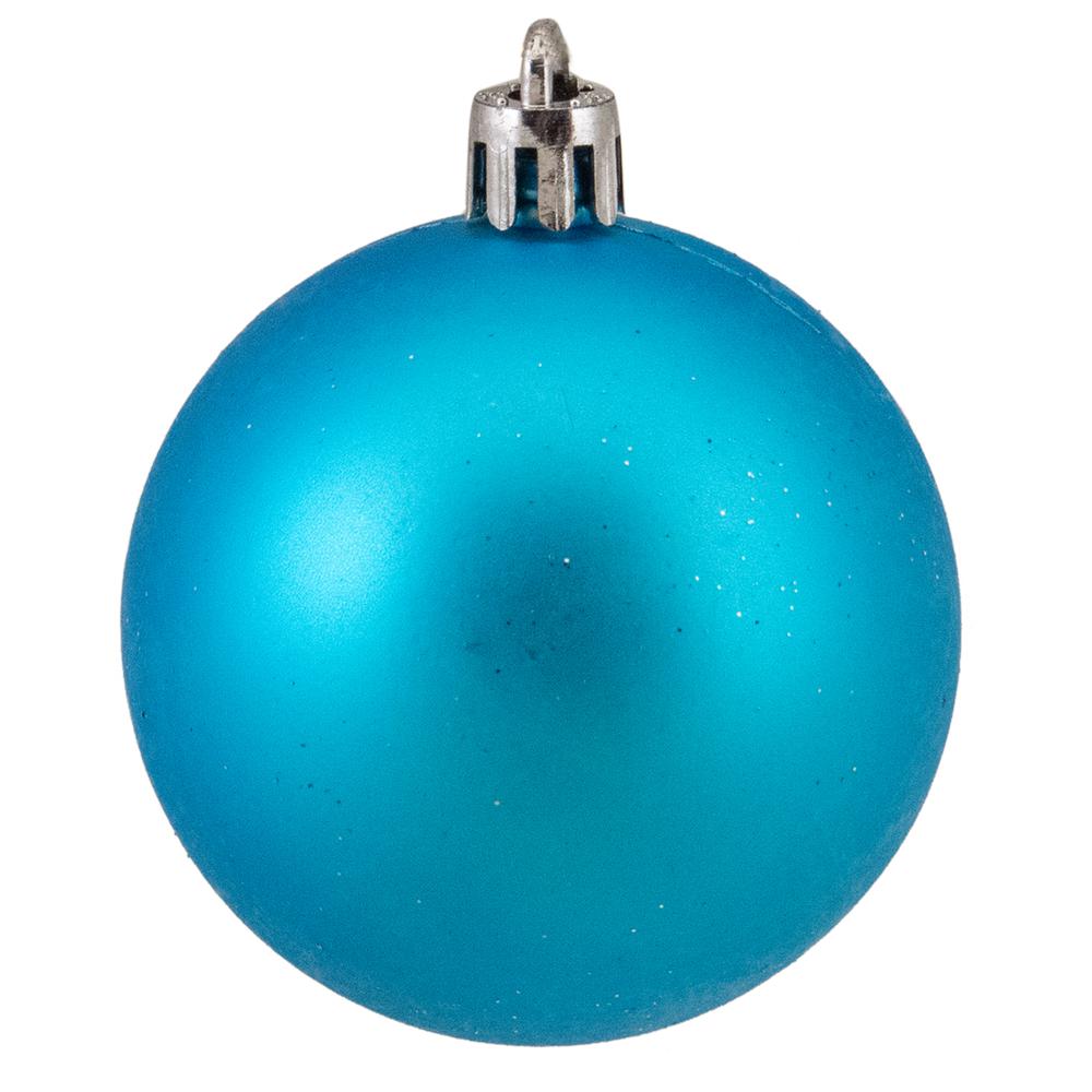 60ct Turquoise Blue Shatterproof 4-Finish Christmas Ball Ornaments 2.5" (60mm). Picture 4