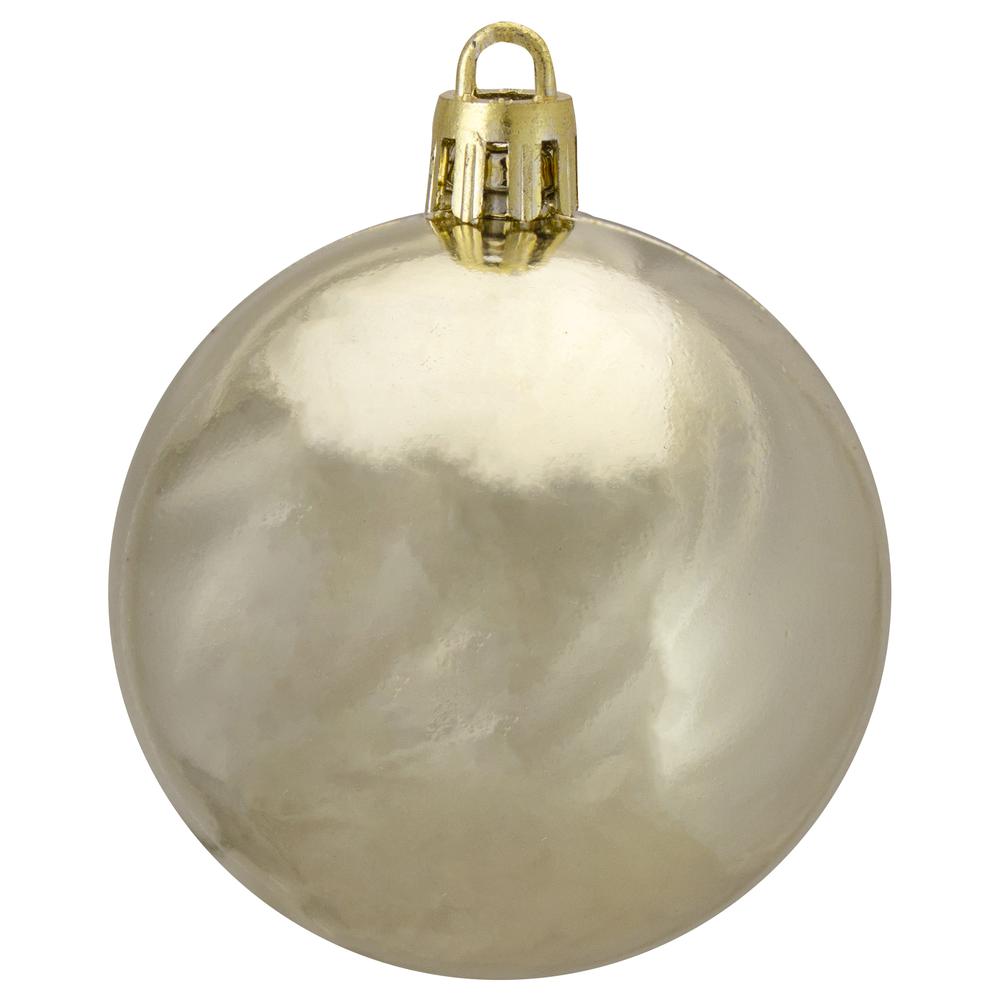 60ct Champagne Gold Shatterproof Shiny Christmas Ball Ornaments 2.5" (60mm). Picture 3