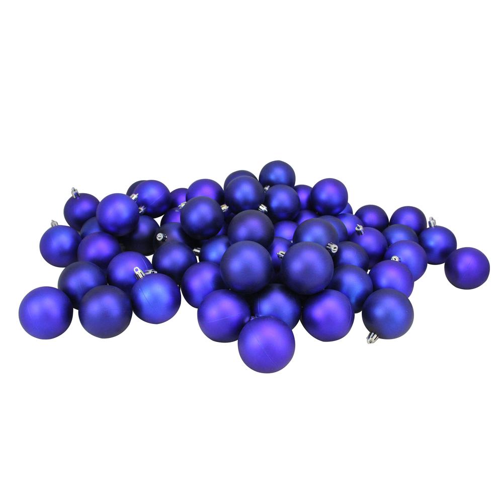 60ct Royal Blue Shatterproof Matte Christmas Ball Ornaments 2.5" (60mm). The main picture.