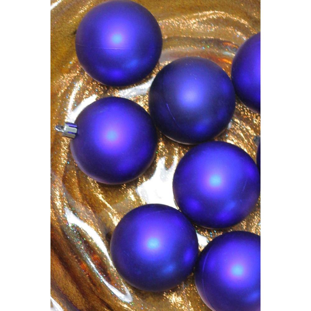 60ct Royal Blue Shatterproof Matte Christmas Ball Ornaments 2.5" (60mm). Picture 3
