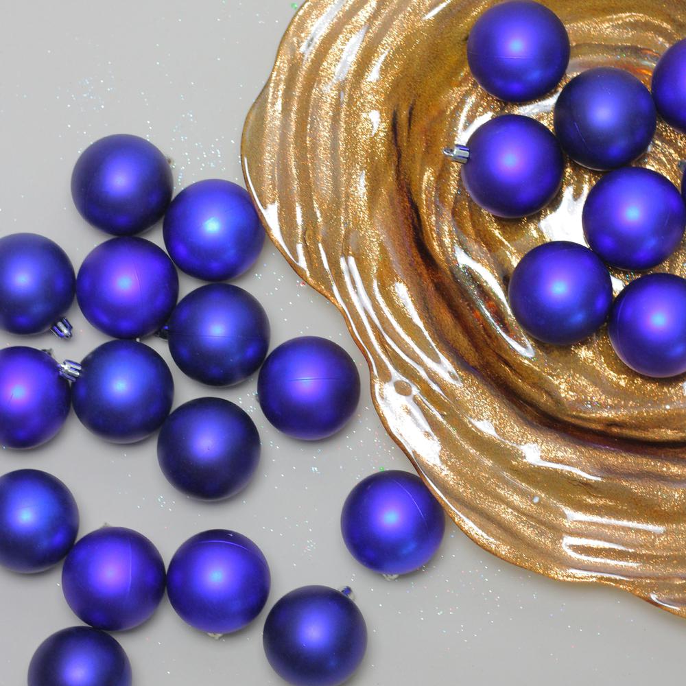 60ct Royal Blue Shatterproof Matte Christmas Ball Ornaments 2.5" (60mm). Picture 2