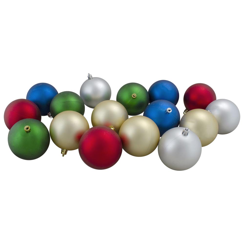 60ct Traditional Multi-Colored 2-Finish Christmas Ball Ornaments 2.5" (60mm). Picture 3