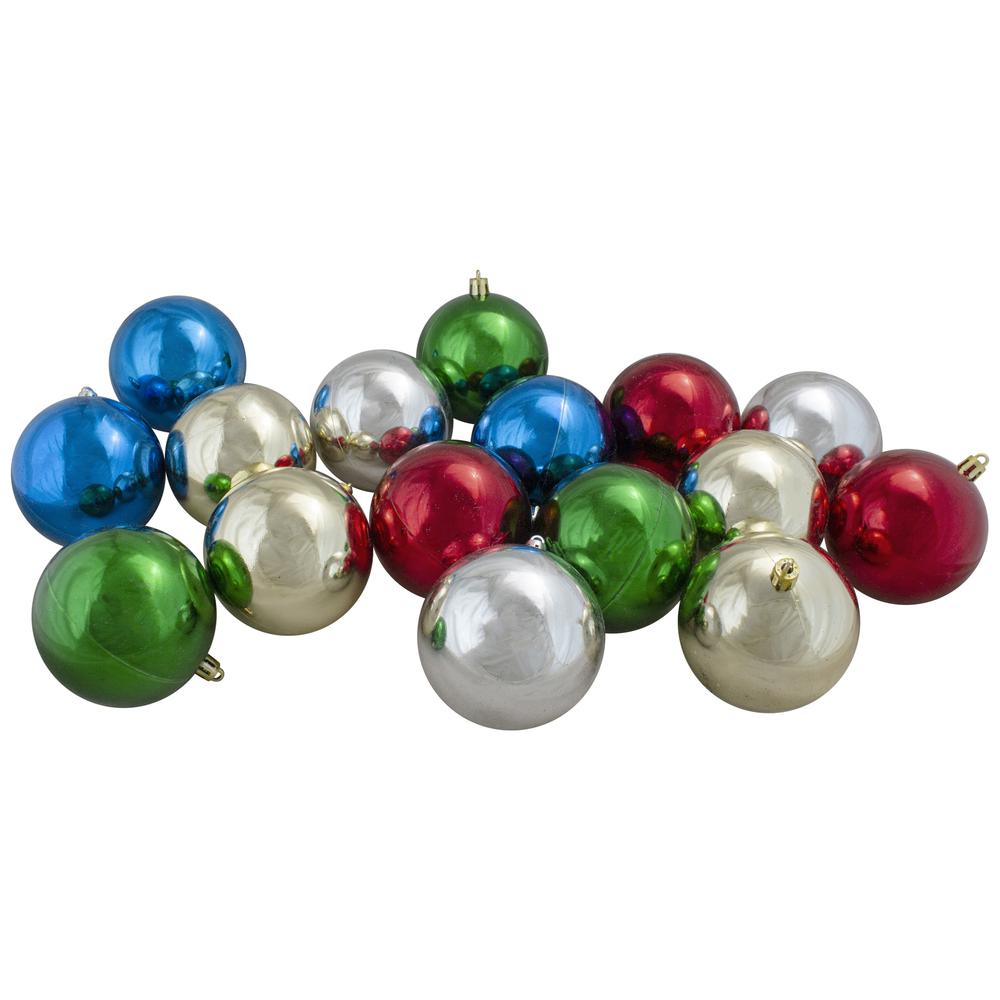 60ct Traditional Multi-Colored 2-Finish Christmas Ball Ornaments 2.5" (60mm). Picture 2