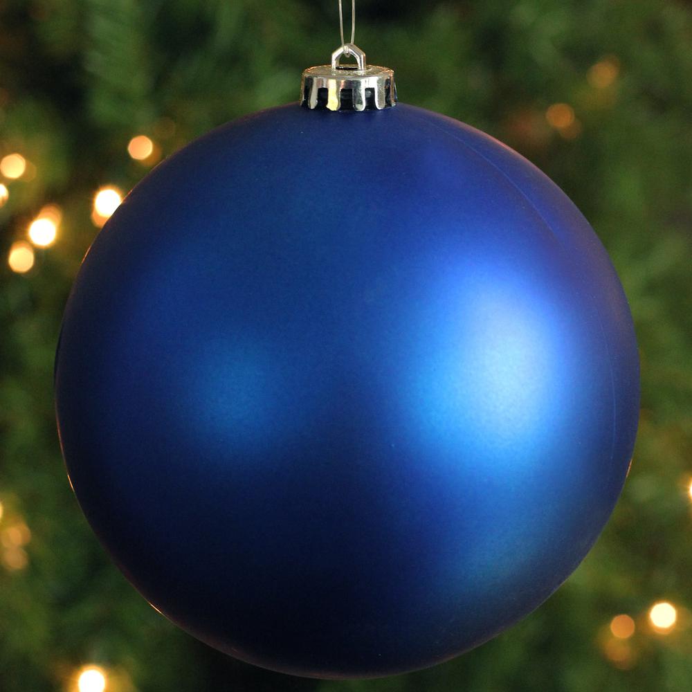 Matte Lavish Blue Shatterproof Christmas Ball Ornament 12" (300mm). Picture 3