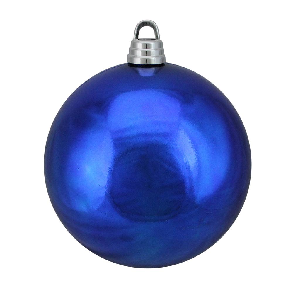 Shiny Lavish Blue Shatterproof Christmas Ball Ornament 12" (300mm). Picture 1