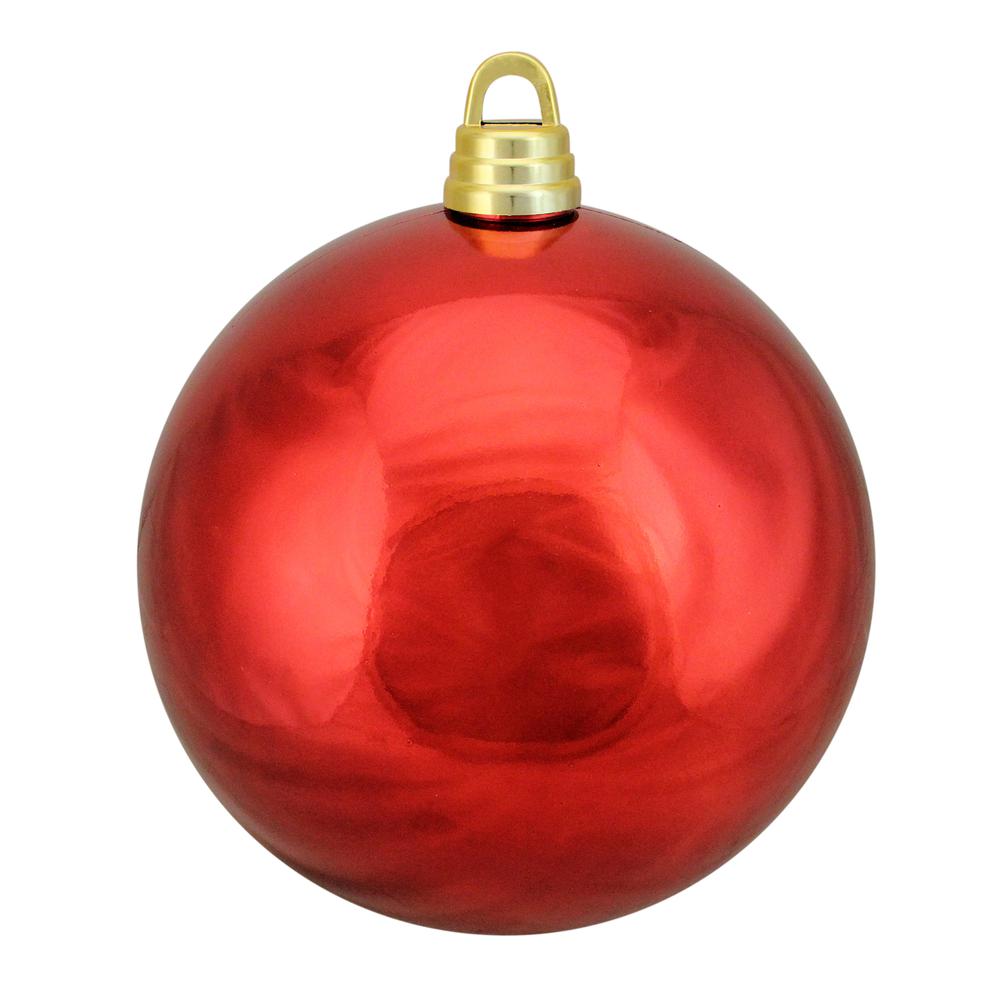 Shiny Hot Red Shatterproof Christmas Ball Ornament 12" (300mm). The main picture.